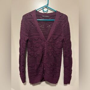 Maurice’s women’s button up cardigan. Size xs, burgundy